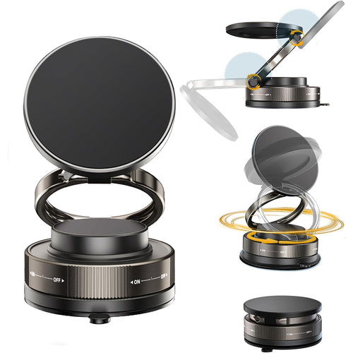 360° Rotatable Magnetic Car Phone Holder — 89 LBS Heavy Duty Suction Cup, 2600gf Magnet, Foldable Universal Mount for Dashboard & Windshield - Photo 1