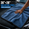 NEATLY XL Pro — 1300GSM Twisted-Loop Car Drying Towel, 36"×28", 820g Heavyweight, 6× More Absorbent, Lint-Free, Zero Water Spots (Black/Blue) - Photo 1
