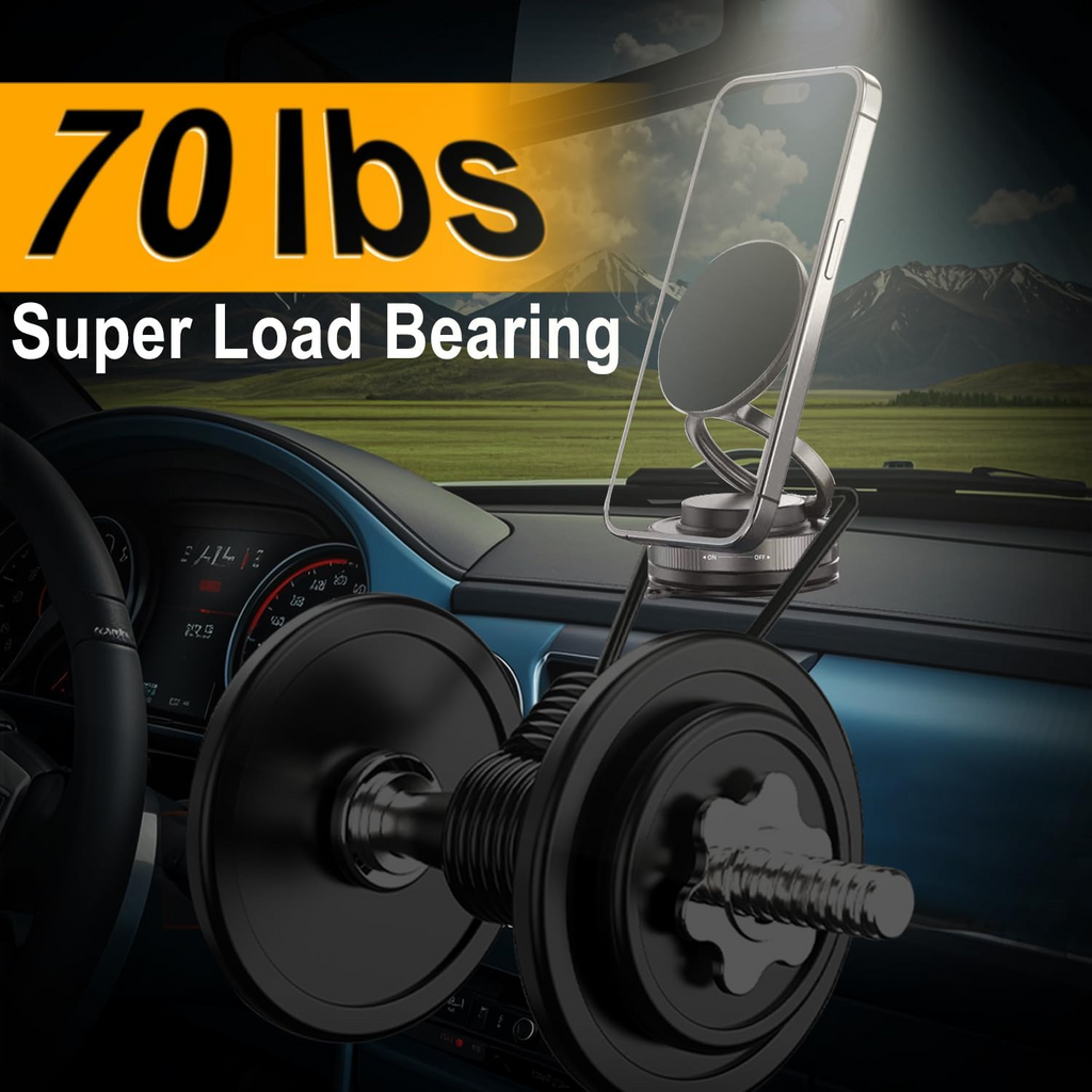 360° Rotatable Magnetic Car Phone Holder — 89 LBS Heavy Duty Suction Cup, 2600gf Magnet, Foldable Universal Mount for Dashboard & Windshield - Photo 8