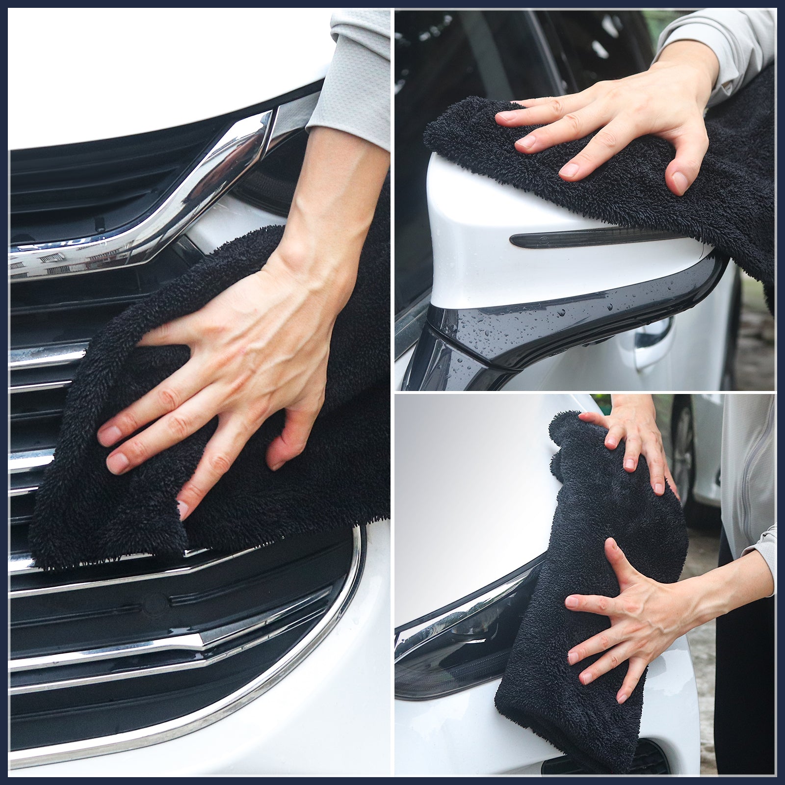 NEATLY XL Pro Car Drying Towel — Black 1300GSM Microfiber (36"×28")