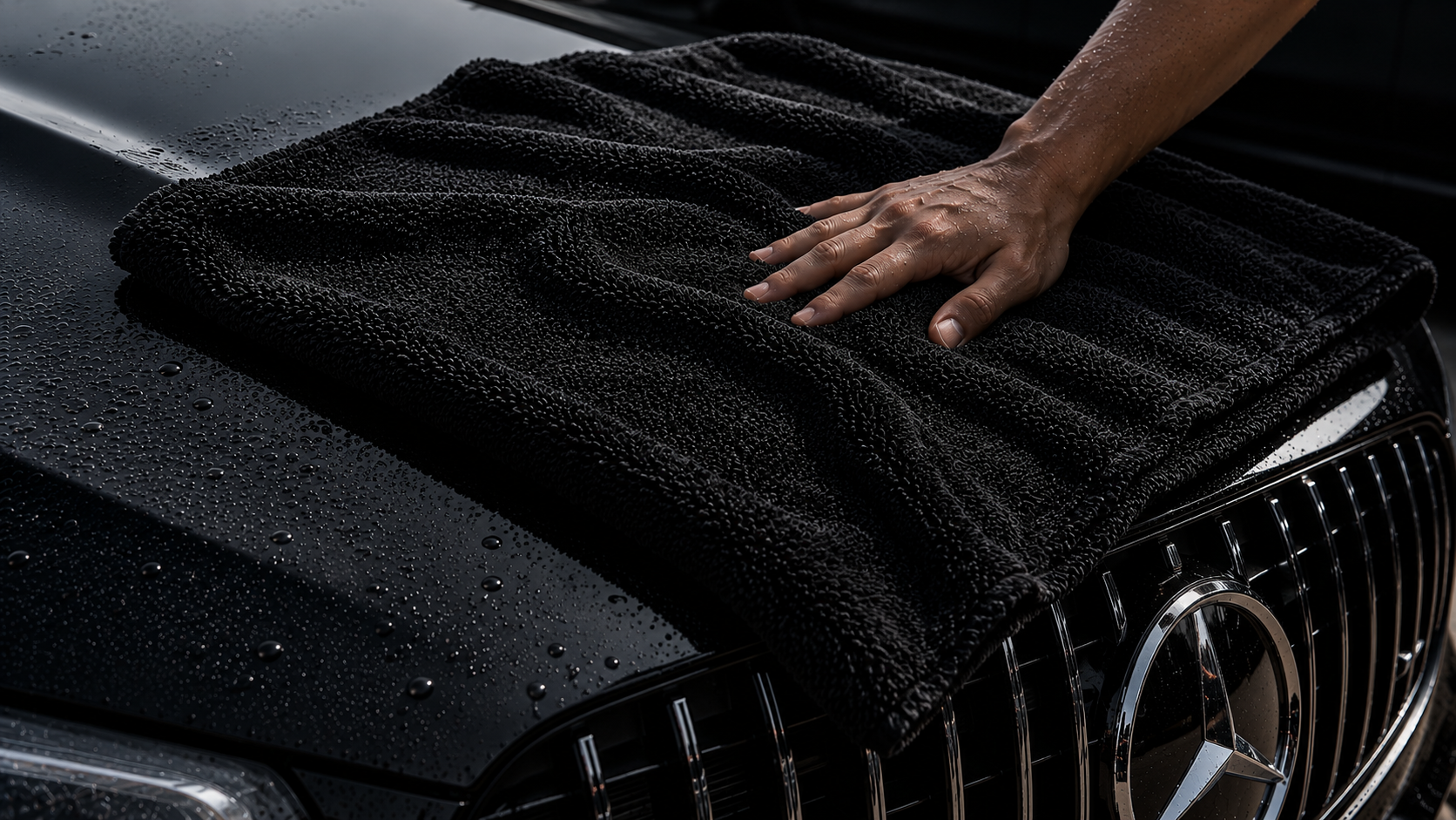 NEATLY XL Pro — 1300GSM Twisted-Loop Car Drying Towel, 36"×28", 820g Heavyweight, 6× More Absorbent, Lint-Free, Zero Water Spots (Black) - Photo 8